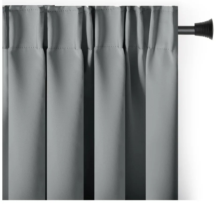 Szara zaciemniająca zasłona termiczna 140x270 cm Pleat – Restilo