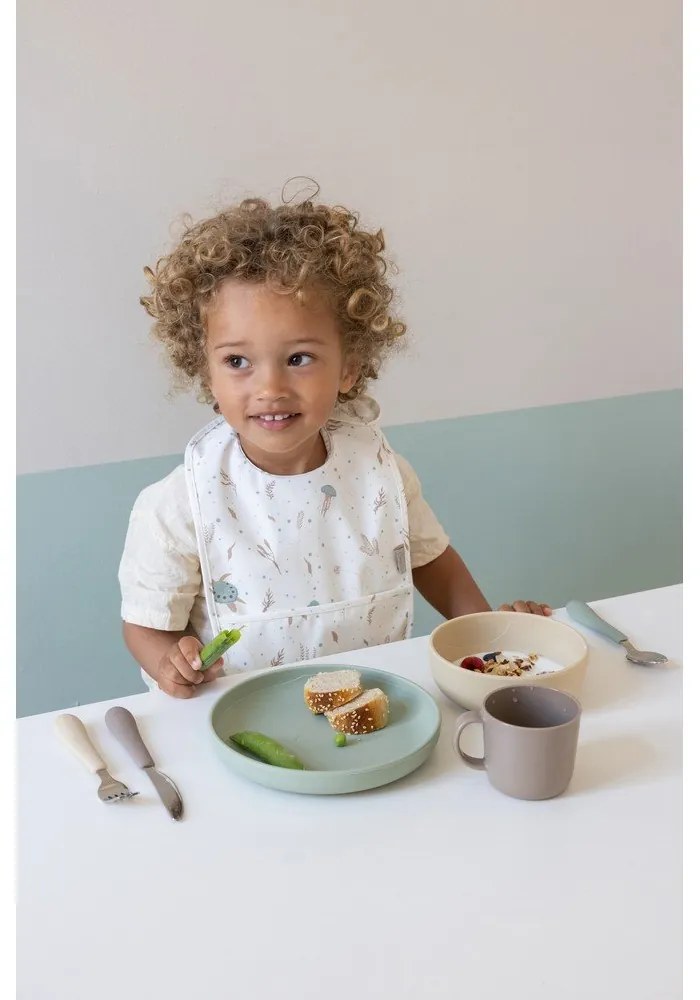 Brązowo-beżowe sztućce dla dzieci z silikonu 3 szt. Olive Mix – Cam Cam Copenhagen