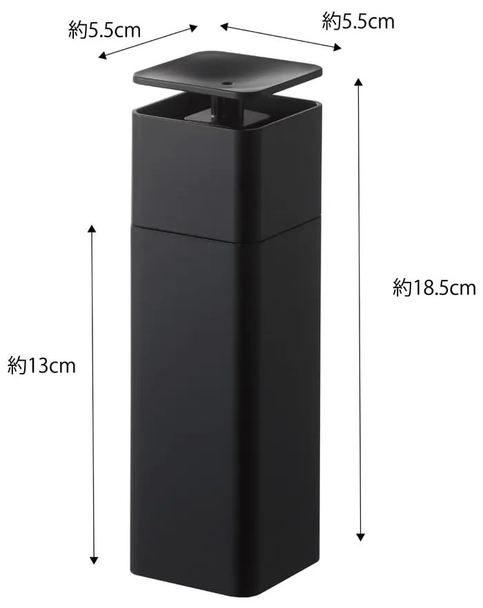 Czarny dozownik do płynu do naczyń Yamazaki Tower, 250 ml