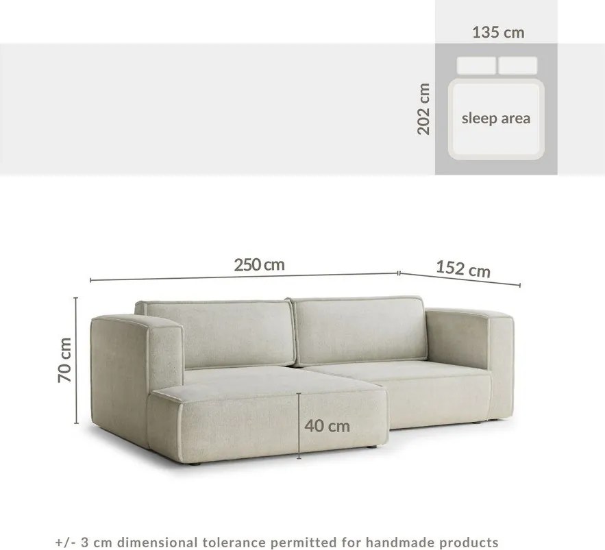 Jasnoniebieski rozkładany/ze schowkiem narożnik z tkaniny szenilowej (lewostronny/z szezlongiem) Velto – Maison de Rêve