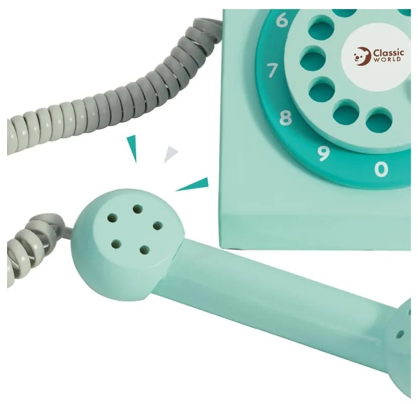 Classic world klasyczny drewniany telefon dla dzieci 4 el.