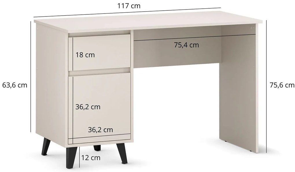 Kaszmirowe biurko z kontenerkiem K6-S64