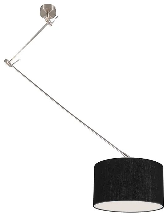 Lampa wisząca regulowana stal klosz czarny 35cm - Blitz I Nowoczesny Oswietlenie wewnetrzne