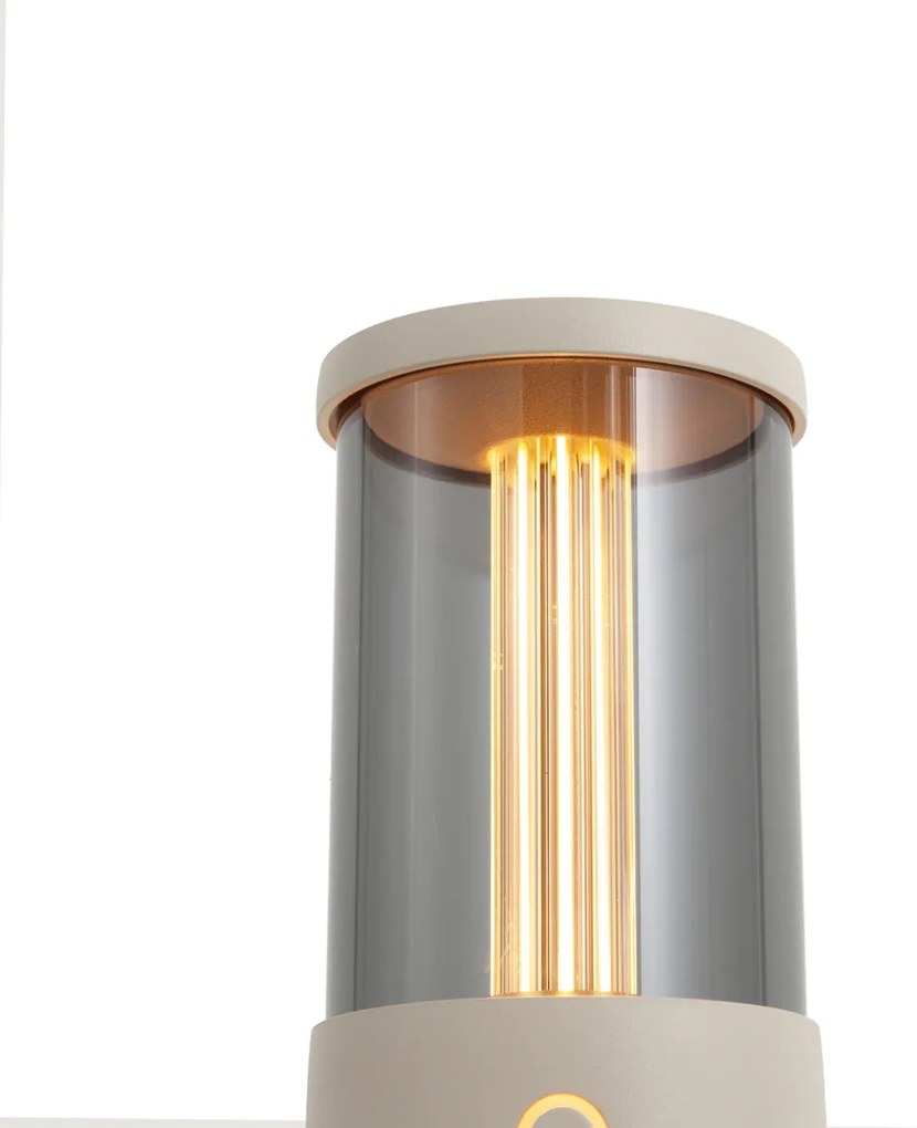 Zewnętrzna lampa stołowa beżowa ładowalna ze stacją ładującą IP65 - Grill