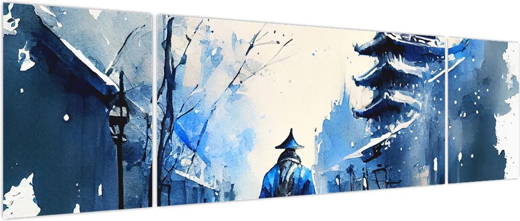 Obraz - Samuraj, akwarela (170x50 cm)