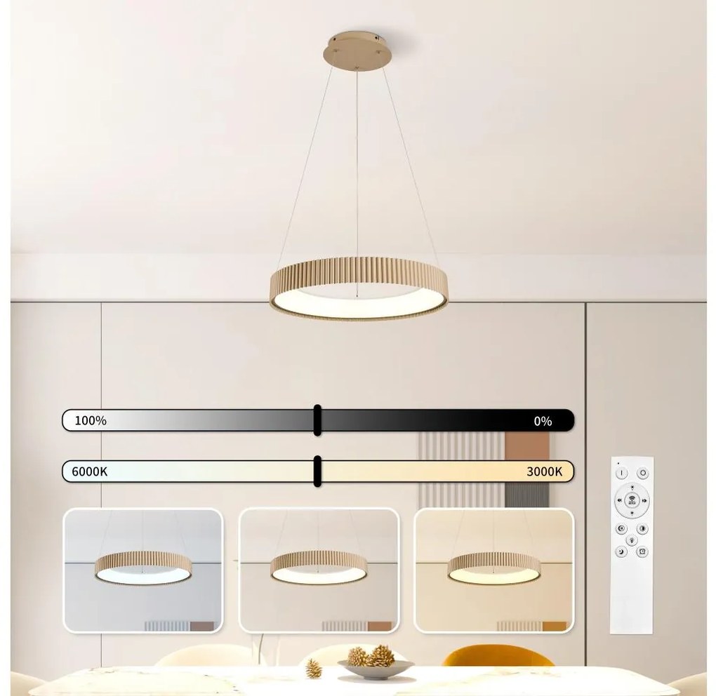 Brilagi - LED ściemnialny żyrandol na linkach FALCON MODERN LED/30W/230V 40 cm beżowy + z pilotem