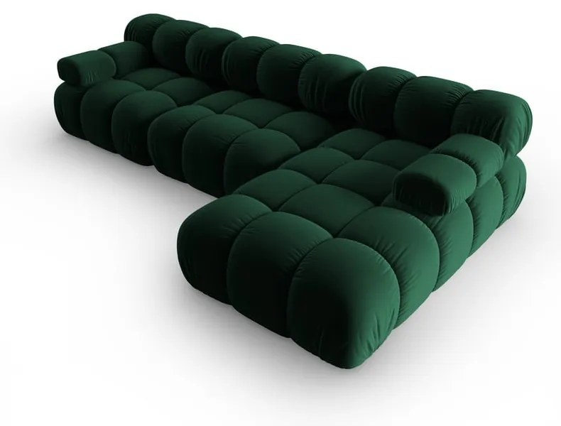Zielona aksamitna sofa 285 cm Bellis – Micadoni Home