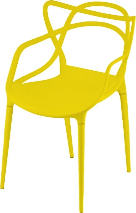 Zestaw 4 szt. plastikowych krzeseł KATO, żółty