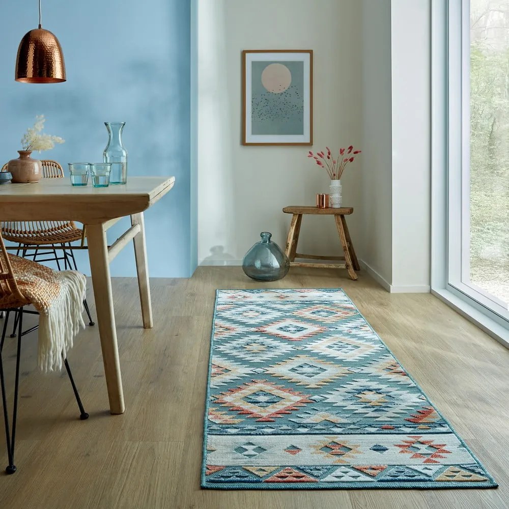 Niebieski chodnik odpowiedni na zewnątrz 80x230 cm Avery Blue – Flair Rugs