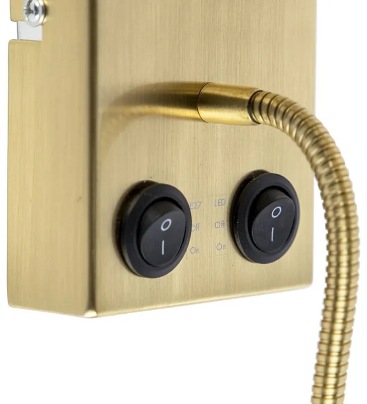 Lampa ścienna w stylu art deco czarna z czarnym bawełnianym abażurem - Stacca