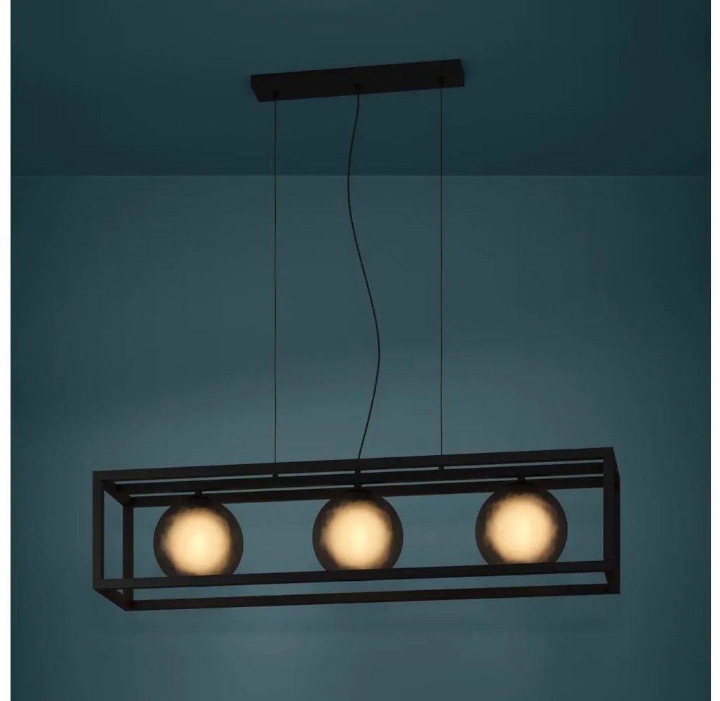 Eglo 390215 - Żyrandol na lince ARANGONA 3xE27/40W/230V dymny/czarny