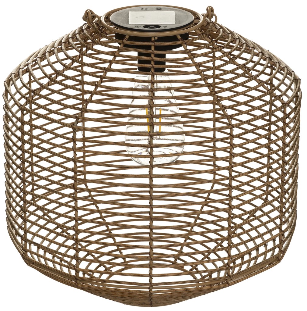 Lampion solarny CUBA, naturalny, 30 cm
