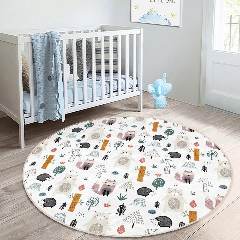 Biały dywan dziecięcy ø 80 cm Comfort – Mila Home
