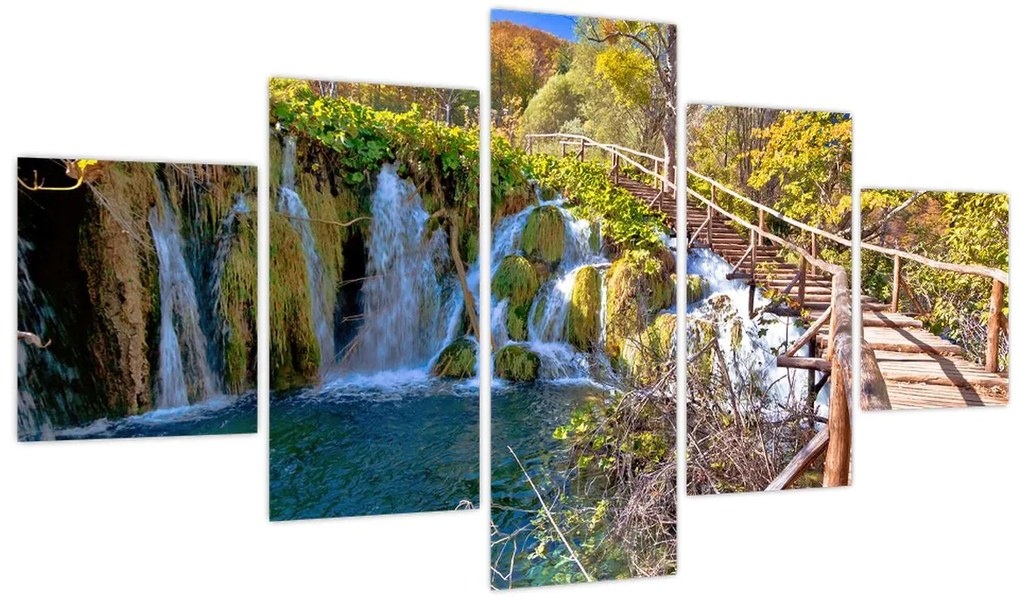 Obraz - Wejście na wodospady (125x70 cm)