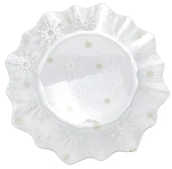 Szklany talerz ze świątecznym motywem do serwowania ø 19,5 cm Frosty Flakes – Dakls