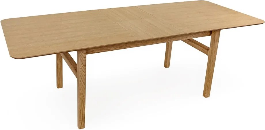 Rozkładany stół z dodatkowym blatem w dekorze dębu 90x180 cm Curved – Woodman