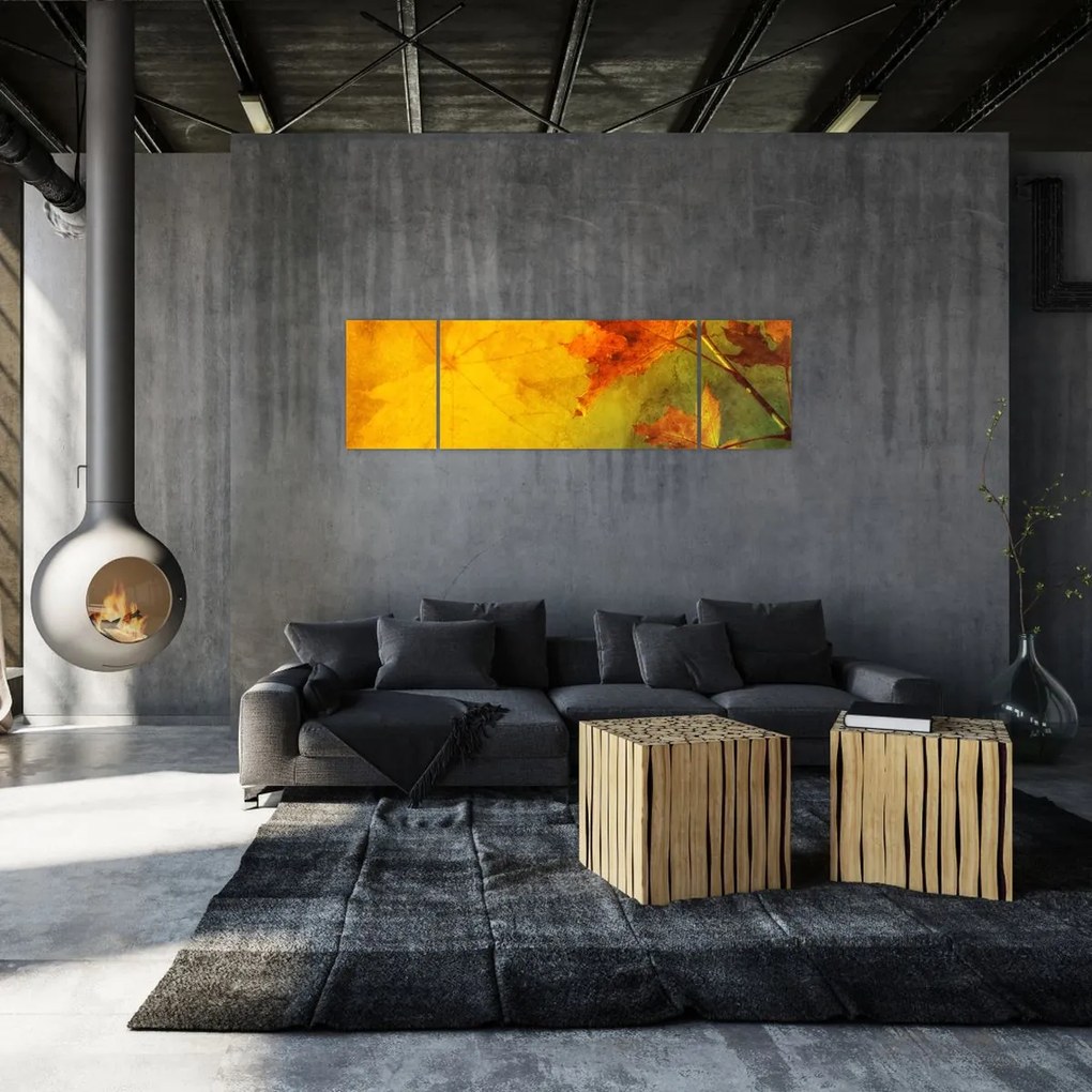 Obraz - Jesienne liście (170x50 cm)