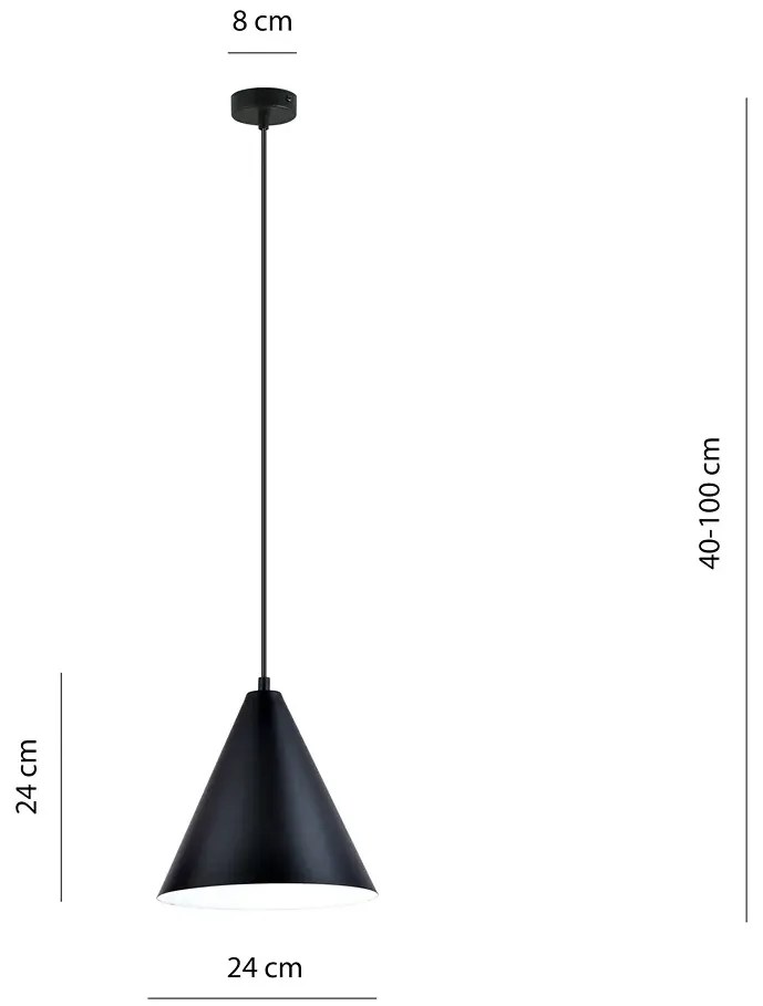 Nowoczesna lampa wisząca czarno-biała - D121 G9-K40