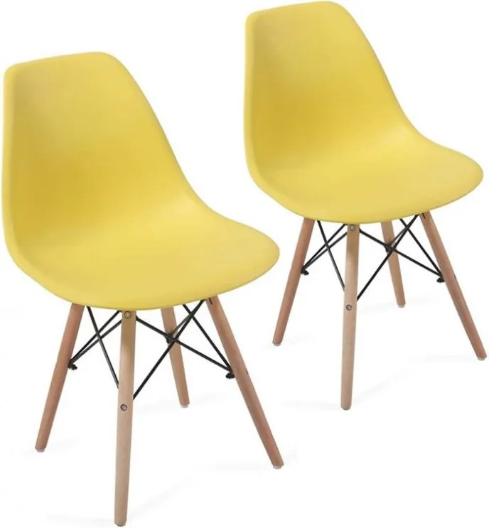 Zestaw krzeseł do jadalni z plastikowym siedziskiem, 2 sztuk