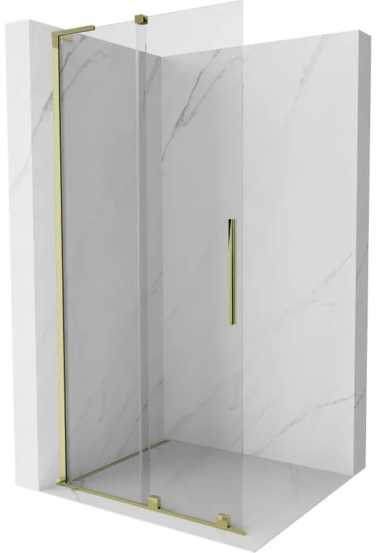 Mexen Velar L ścianka prysznicowa rozsuwana Walk-in 120 x 200 cm, transparent 8 mm, złota - 871-120-003-03-50