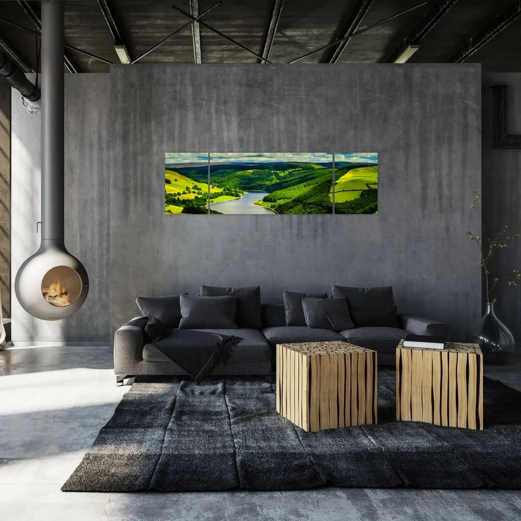 Obraz - Zielony krajobraz (170x50 cm)