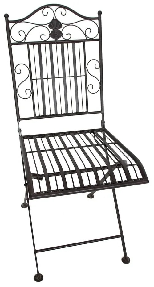 Ciemnobrązowy metalowy zestaw mebli ogrodowych dla 2 osób – Garden Pleasure