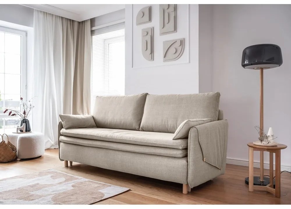 Beżowa rozkładana sofa 207 cm Simon – Miuform