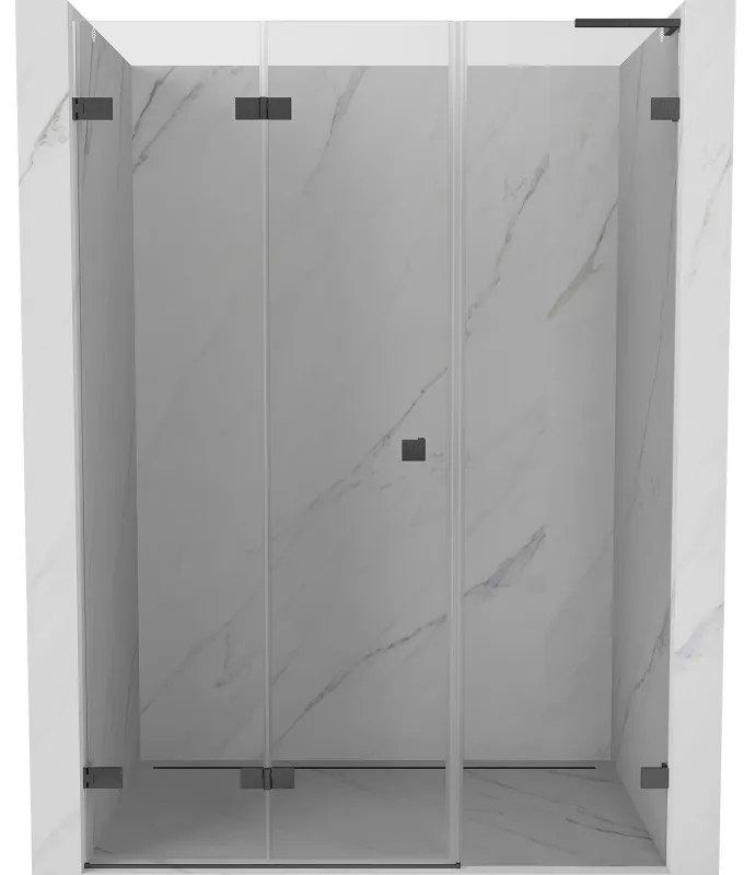 Mexen Lunar-F L drzwi prysznicowe składane lewe 140 cm, transparent, gun gray szczotkowany - 836SL-140-050-66-00-L