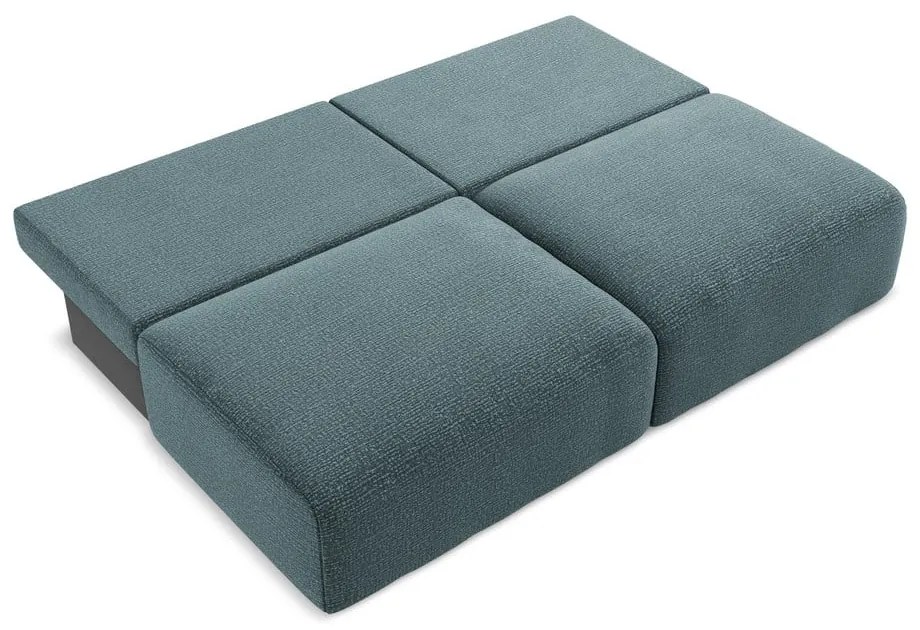 Turkusowa rozkładana/ze schowkiem sofa 216 cm Kalena – Makamii