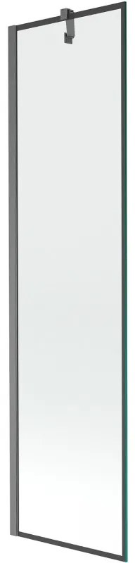 Mexen Next parawan nawannowy 1-skrzydłowy 50 x 150 cm, czarna ramka, gun gray szczotkowany - 895-050-000-00-70-66