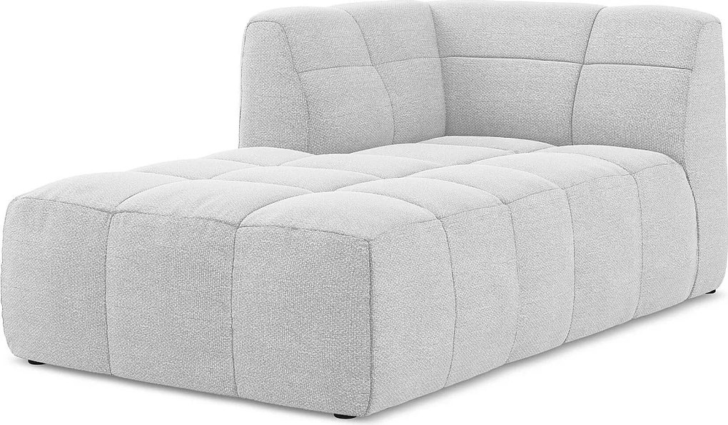 Szezlong lewostronny - z tkaniny bouclé - srebrny - ALOHA