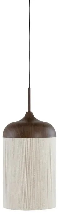 Ciemnobrązowa lampa wisząca z tekstylnym kloszem ø 16 cm Dania – Light &amp; Living