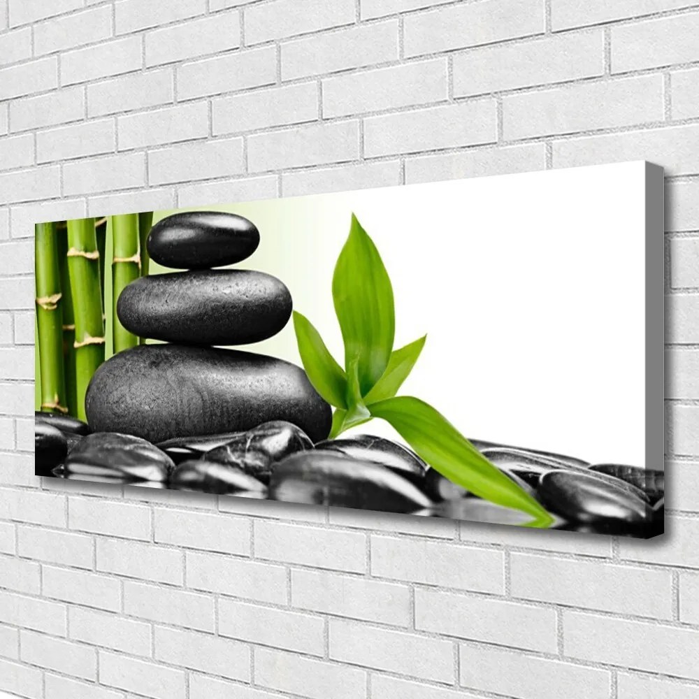 Obraz drukowany na płótnie Harmonia Natury: Kamienie i Liście