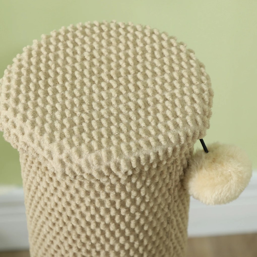 PawHut Drapak dla kotów z poduszką, słupem i piłką, dywanik i sizal, 84 cm, Jasnobrązowy