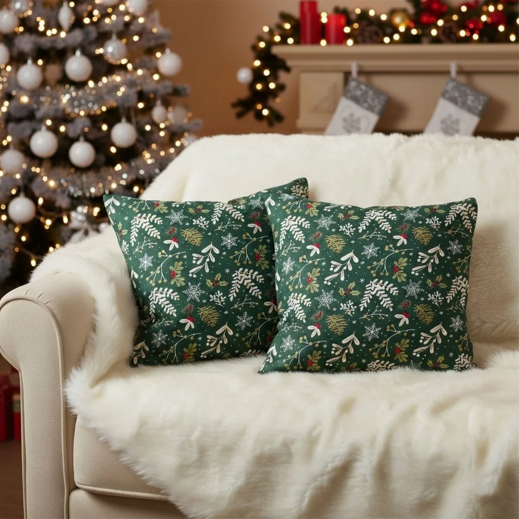 Poszewka na poduszkę Zielone Święta BożegoNarodzenia, 40 x 40 cm