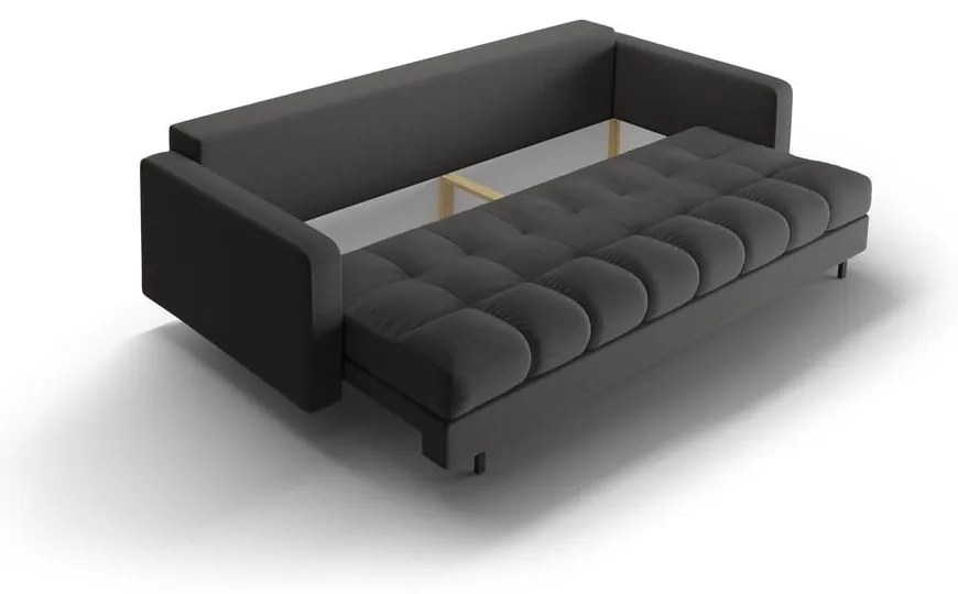 Ciemnoszara rozkładana sofa ze schowkiem 222 cm Bali – Cosmopolitan Design