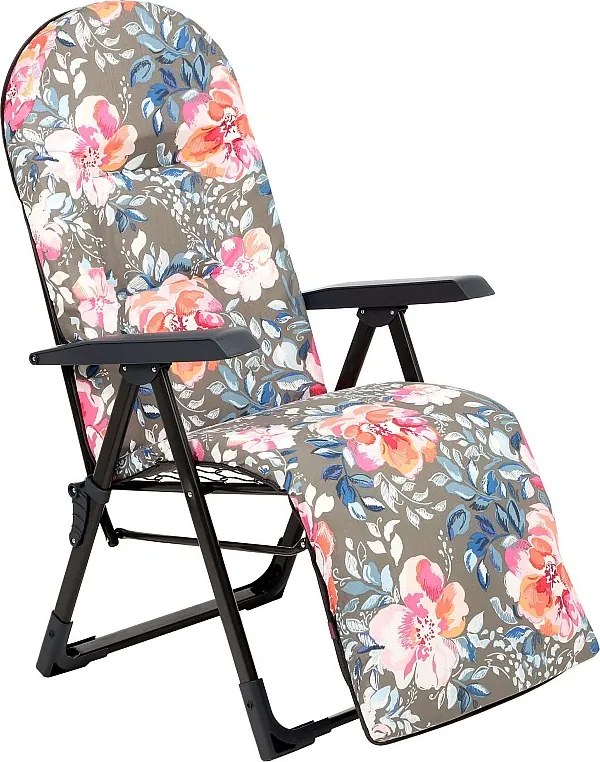 KADAX Leżak ogrodowy Soller Plus 150 x 68 cm "Kwiaty"