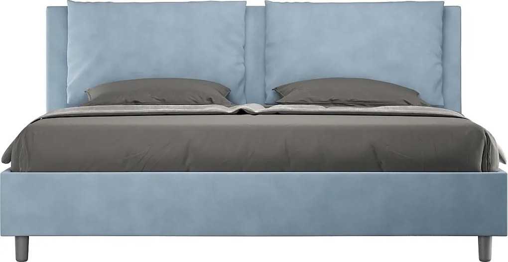 Łóżko bez stelaża tapicerowane 180x210 microfibra Błękitny Antea