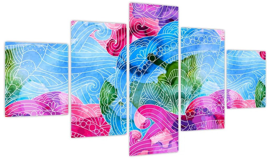 Obraz - Kolorowe fale (125x70 cm)