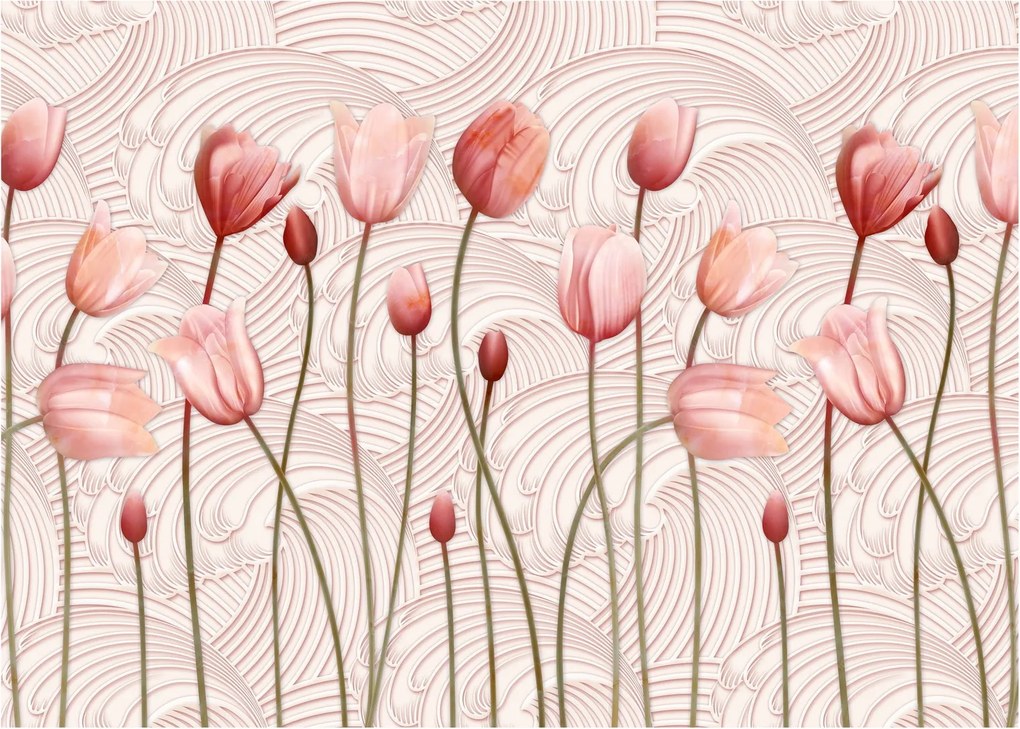 Obraz na szkle - Różowe tulipany (70x50 cm)