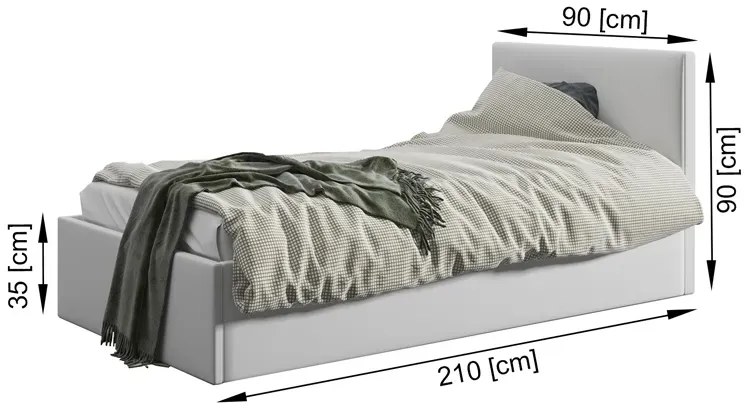 Zielone łóżko z pojemnikiem L8-H60