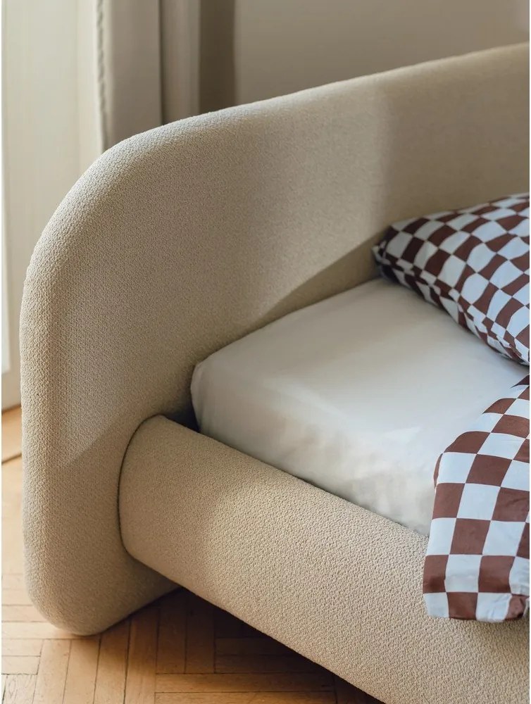 Jasnoniebieskie bawełniane prześcieradło z gumką 180x200 cm Oba – noo.ma