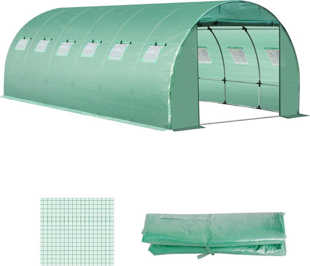 Outsunny Osłona do szklarni tunelowej, 600 cm x 300 cm x 200 cm