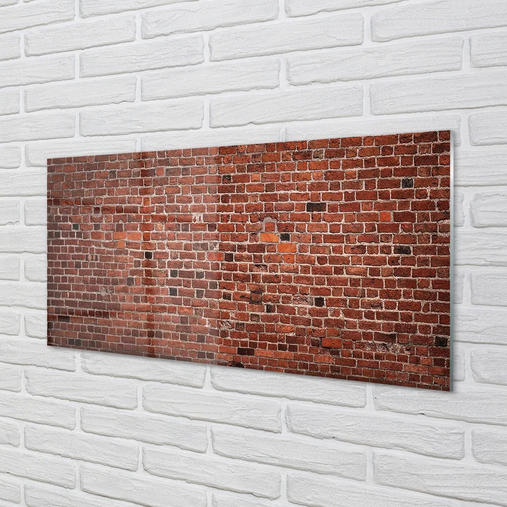 Szklany Panel Cegła mur vintage