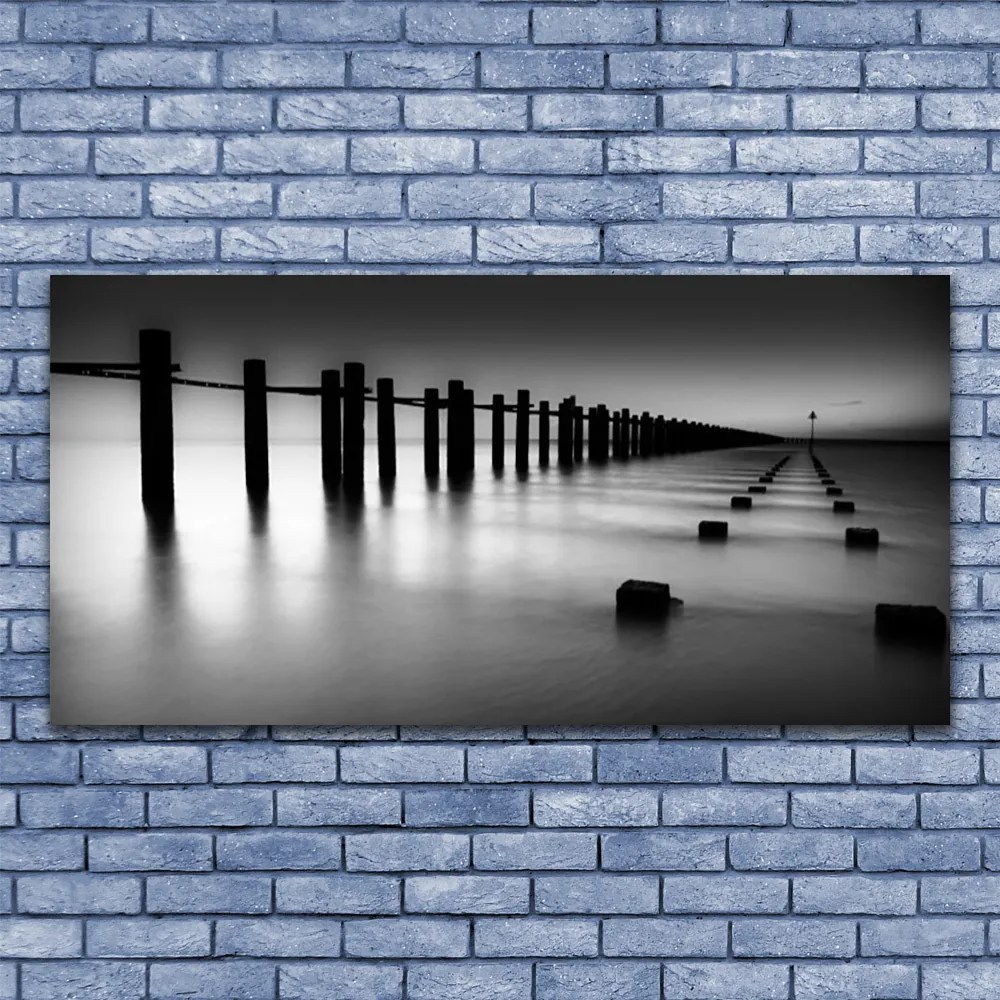 Obraz na płótnie Drewniane Molo we Mgle