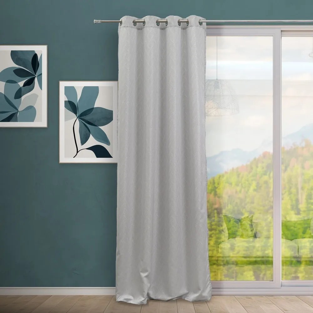 Zasłona żakardowa w szaro-srebrnym kolorze 140x260 cm Lluvia – Casa Selección