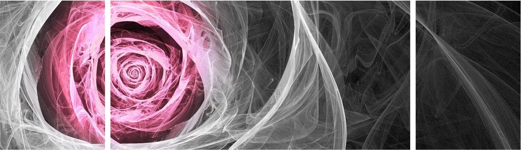 Obraz - Róż abstrakcyjny, fuksja (170x50 cm)