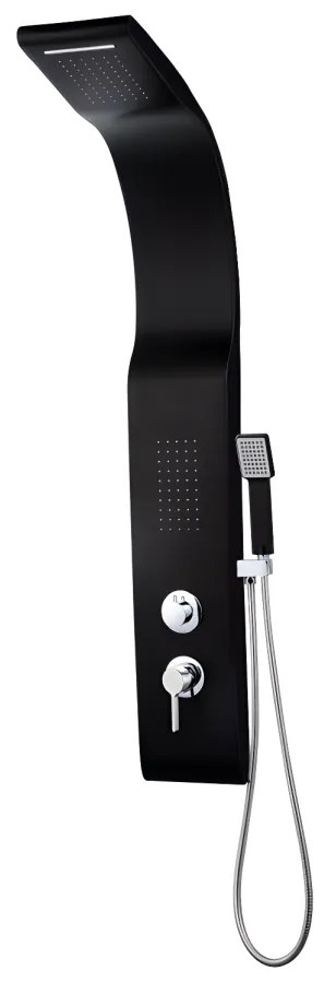 Panel prysznicowy z hydromasażem KOURBEA - czarna - 20 * 132 cm