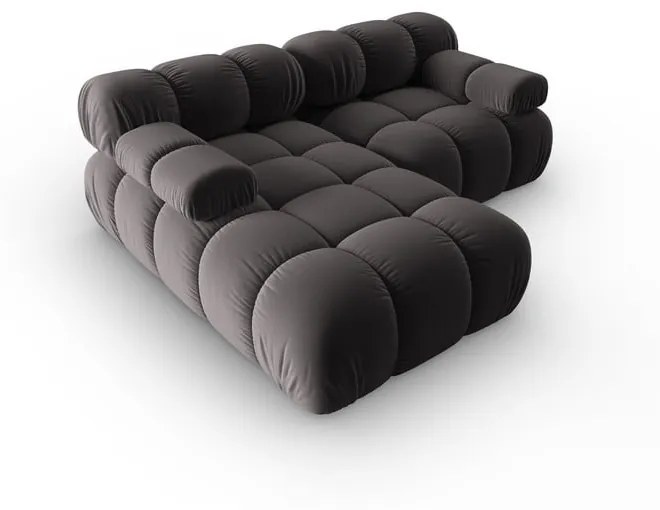 Ciemnoszara aksamitna sofa 191 cm Bellis – Micadoni Home