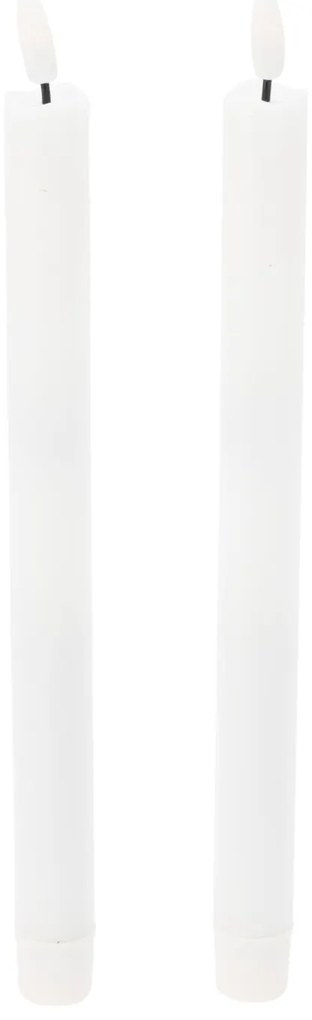 Woskowane świece stołowe z LED, 25 cm